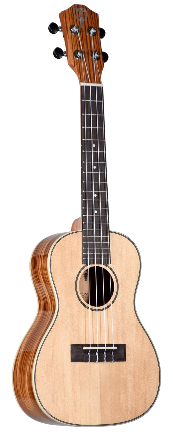 Teton TC160ZWG Concert Ukulele, solid spruce top, zebra wood back & sides