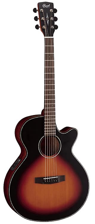 Cort SFX Series SFX-E Acoustic/Electric Guitar, 3 Tone Satin Sunburst