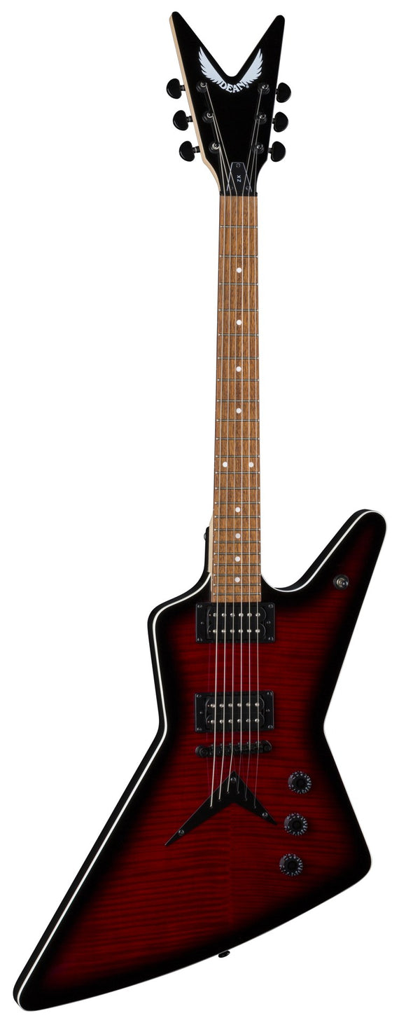Dean ZX Flame Top Trans Red