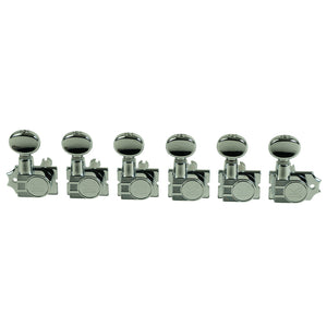 Kluson 6 In Line Revolution Series H-Mount Non-Collared Tuners Chrome