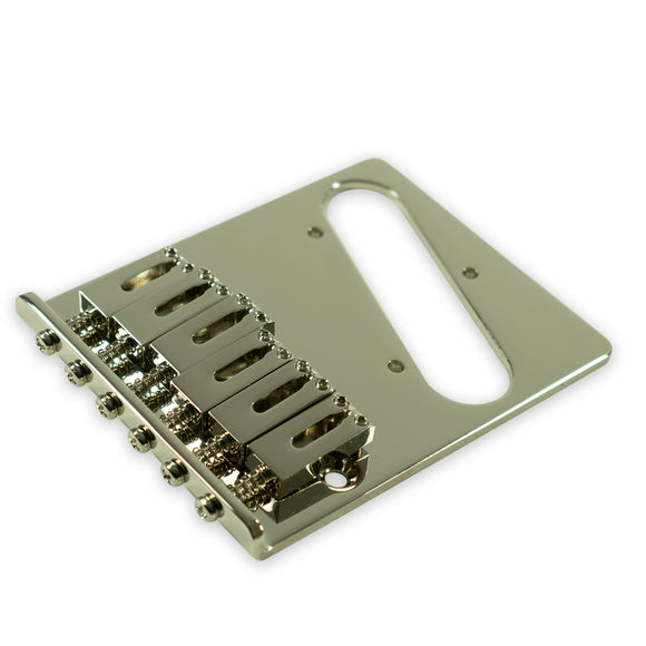 Kluson Contemporary Replacement Bridge For Fender Telecaster, Steel Saddles, Nickel