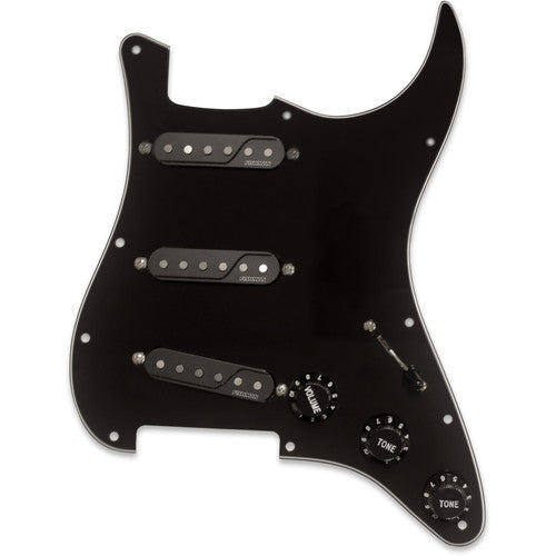 Fishman PRF-STR-BPG Fluence Loaded Pickguard - 3 Single Width Pickups for Strat, Black