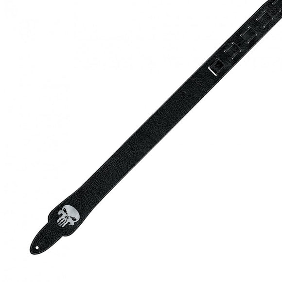 Steph H-1162 Buckskin Leather Handmade Strap w/ Pewter Skull