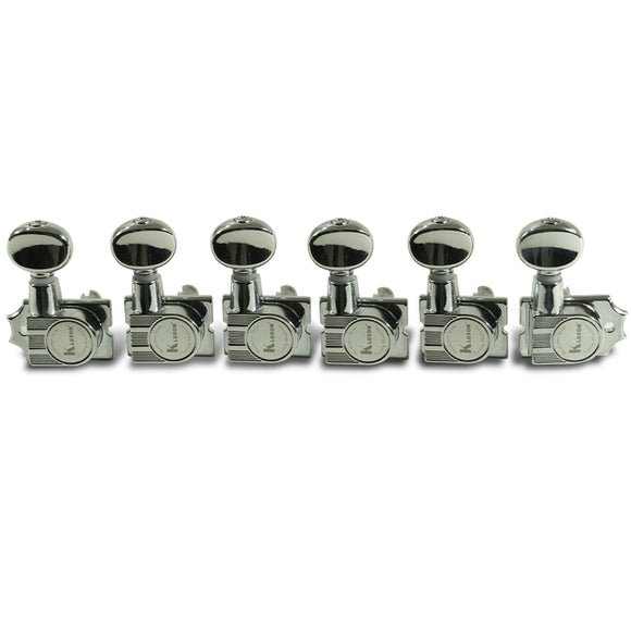 Kluson 6 In Line Revolution Series H-Mount Non-Collared Tuning Machines w/ Staggered Posts