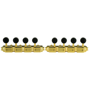 Kluson 4 On A Plate Supreme Series A Style Mandolin Tuning Machines Gold With Black Buttons