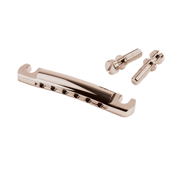 Kluson USA Brass Stop Tailpiece w/ Steel Studs Chrome