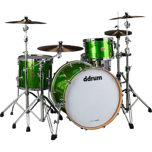 ddrum Dios 324 Maple 3 Pc Shell Pack 9x13 Tom, 14x16 Floor Tom, 20x24" Bass, Emerald Green Sparkle