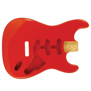 WD Premium Finished Replacement Body For Fender Stratocaster Fiesta Red Alder