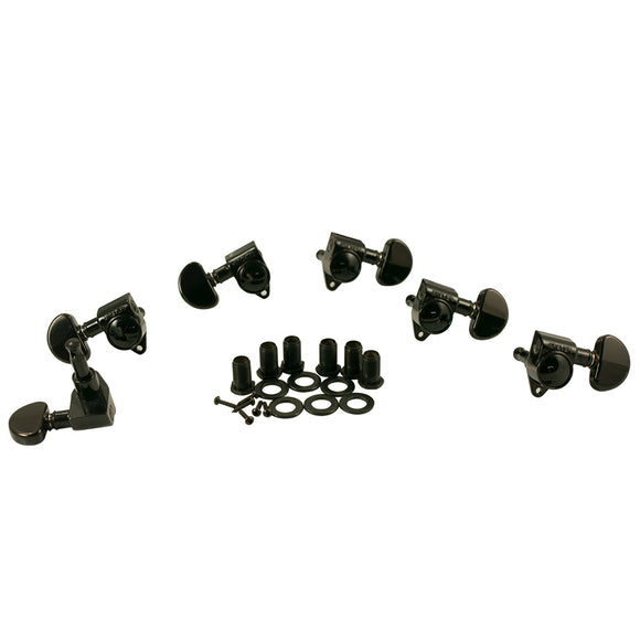 Grover 3 Per Side Rotomatics With 18:1 Gear Ratio, 102-18BC, Black Chrome