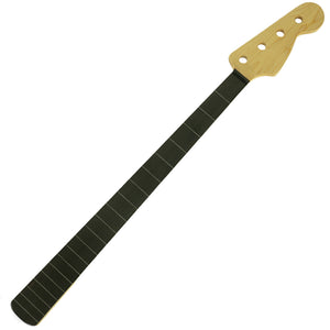 WD Licensed By Fender Replacement 20 Fret Neck For Jazz Bass Ebony Fretless With Line Markers