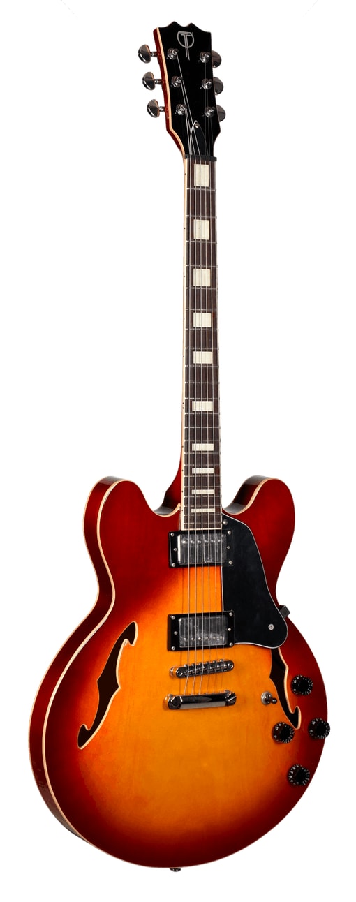 Teton S1533BICS Semi-Hollow Body w/Case, Cherry Sunburst, New, Free Shipping