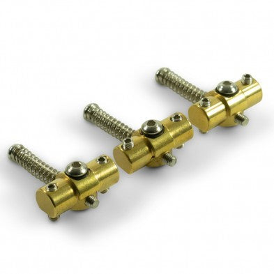 Kluson Intonated Brass Saddle Set With Swivel Lock For Fender Telecaster