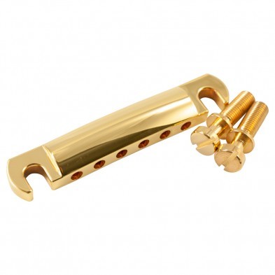Kluson USA Brass Stop Tailpiece w/ Steel Studs Gold