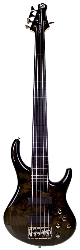 MTD Kingston KZX (Bartolini) 5 String, Fretless Ebony Board, Trans Black