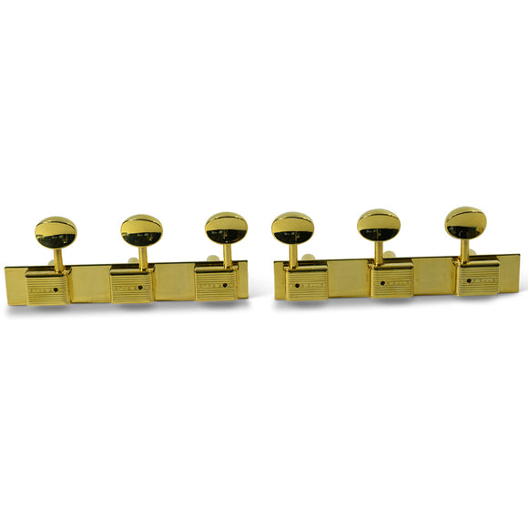 Kluson 3 On A Plate Deluxe Series Tuners For Lap Steel Guitar Gold