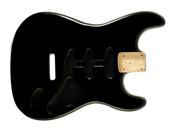 WD Premium Finished Replacement Body For Fender Stratocaster Black Alder