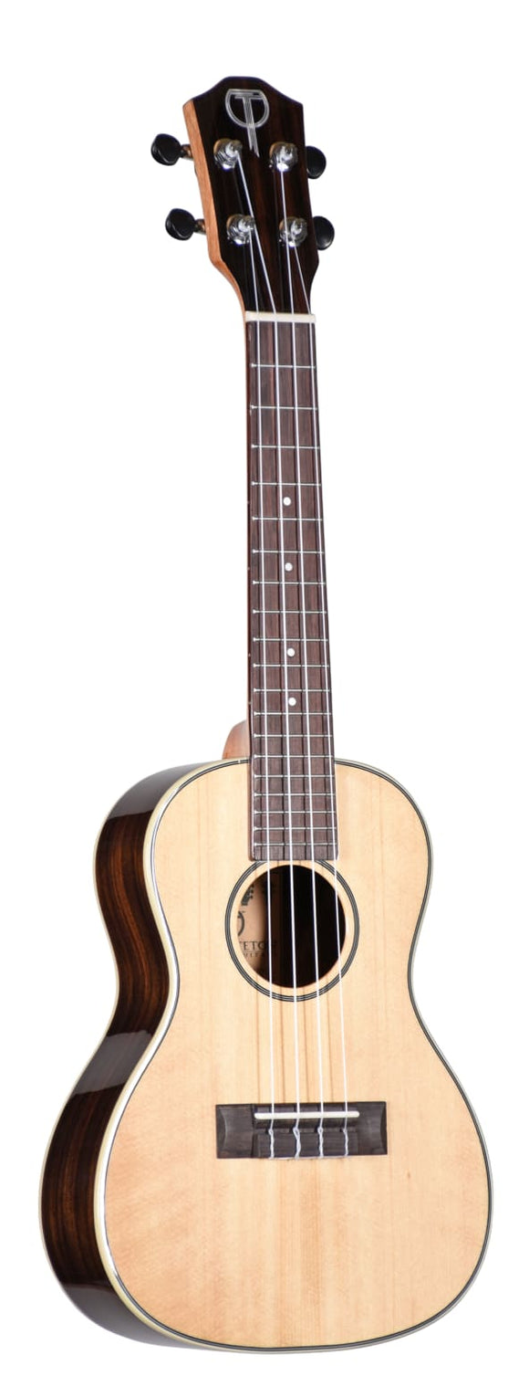 Teton TC180G Concert Ukulele, soild spruce top, ebony wood back & sides