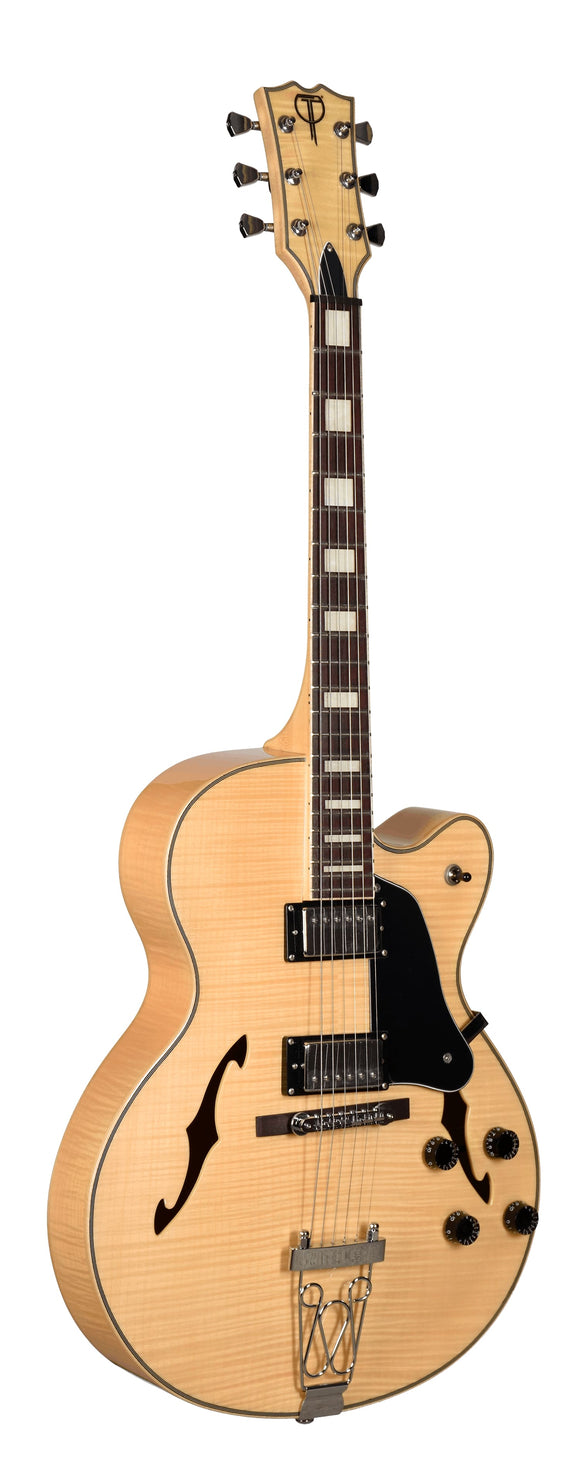Teton F1433FM Flame Maple Hollow Body w/Case, New, Free Shipping