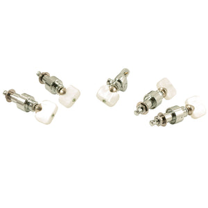 Grover Geared Banjo Pegs (Set of 5) Chrome Square Pearloid Buttons