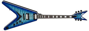 NEW Dean V Select Quilt Maple Top Ocean Burst Blue Electric Guitar, Free Shipping