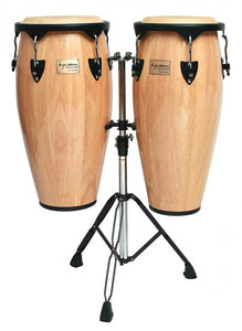 Tycoon Percussion 10 & 11 Supremo Series Conga Black Hardware/Natural Finish Double Stand